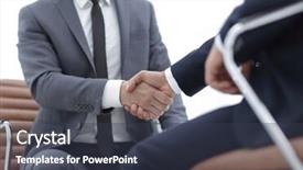  Presentation with coworkers - Slide set having abstract partnering - wo focused coworkers sitting together background and a tawny brown colored foreground