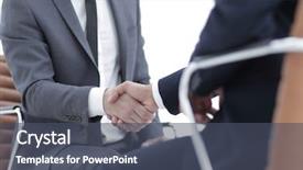  Presentation with together we focus - Presentation theme consisting of abstract partnering - wo focused coworkers sitting together background and a dark gray colored foreground