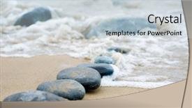  Presentation with sea water - PPT layouts with abstract path from a pebble background and a lemonade colored foreground
