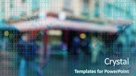  Presentation with peoples - Amazing theme having abstract peoples background with binary backdrop and a ocean colored foreground