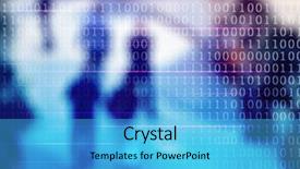  Presentation with peoples - Colorful PPT theme enhanced with abstract peoples background with binary backdrop and a light blue colored foreground