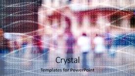  Presentation with peoples - Beautiful presentation design featuring abstract peoples background with binary backdrop and a light blue colored foreground