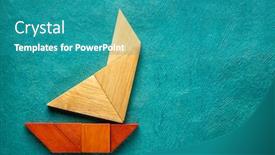  Presentation with sails sailing yacht catamaran sailing - Colorful presentation design enhanced with abstract-picture-of-a-sailing backdrop and a teal colored foreground