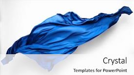  Presentation with fabric - Slide deck with abstract piece of blue fabric background and a white colored foreground