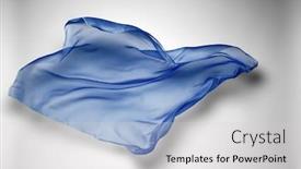  Presentation with fabric - PPT theme consisting of abstract piece of blue fabric flying high-speed studio shot background and a light gray colored foreground