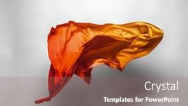  Presentation with orange abstract - Amazing slides having abstract piece of orange fabric flying high-speed studio shot backdrop and a coral colored foreground