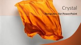  Presentation with orange abstract - Presentation theme having abstract piece of orange fabric background and a gold colored foreground