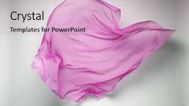  Presentation with abstract art - Beautiful slide deck featuring abstract piece of pink fabric flying art object design element backdrop and a lemonade colored foreground
