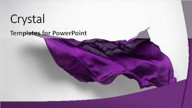  Presentation with abstract art - Slide deck with abstract piece of purple fabric background and a white colored foreground