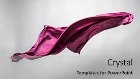  Presentation with abstract art - PPT theme having abstract piece of purple fabric background and a light gray colored foreground