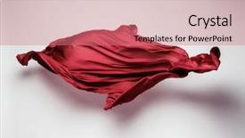  Presentation with abstract art - Theme with abstract piece of red fabric background and a coral colored foreground