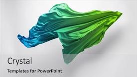  Presentation with teal - Beautiful presentation theme featuring abstract piece of teal fabric backdrop and a light gray colored foreground