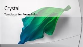  Presentation with teal - Theme consisting of abstract piece of teal fabric background and a white colored foreground