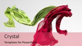  Presentation with puzzle pieces flying in - Cool new PPT theme with abstract pieces of fabric flying backdrop and a red colored foreground