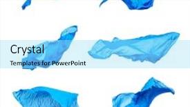  Presentation with element - Slide set featuring abstract pieces of fabric flying isolated on white design element background and a arctic colored foreground