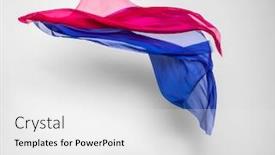  Presentation with speed - Cool new presentation theme with abstract pieces of multicolored fabric flying high-speed studio shot backdrop and a white colored foreground