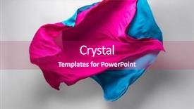  Presentation with fabric - PPT theme having abstract pieces of multicolored fabric background and a violet colored foreground