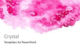 Presentation with stroke - PPT theme featuring abstract-pink-watercolor-splash-stroke background and a white colored foreground