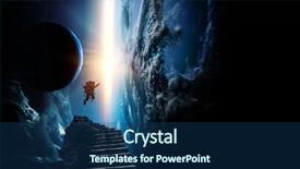  Presentation with outer space - Presentation theme consisting of abstract planets and space background background and a ocean colored foreground