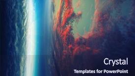  Presentation with outer space - Presentation design with abstract planets and space background background and a  colored foreground