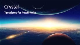  Presentation with planets - Cool new slide deck with abstract planets and space background backdrop and a  colored foreground