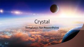  Presentation with outer space - Slide set featuring abstract planets and space background background and a  colored foreground