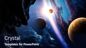  Presentation with planets - PPT layouts consisting of abstract planets and space background background and a navy blue colored foreground