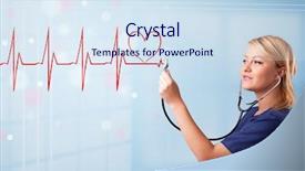  Presentation with heart pulse - PPT theme with abstract pulse with red heart background and a sky blue colored foreground