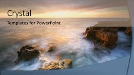  Presentation with art seascape nature sea - PPT layouts enhanced with abstract purple - beautiful seascape composition of nature background and a coral colored foreground
