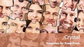  Presentation with abstract puzzle - Presentation design featuring abstract puzzle background business concept background and a coral colored foreground