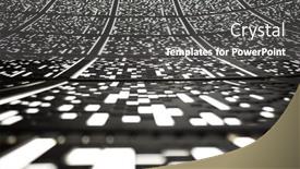  Presentation with code - Cool new PPT theme with abstract-qr-code-background-abbreviated backdrop and a dark gray colored foreground