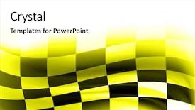  Presentation with racing - Audience pleasing presentation design consisting of abstract racing flag backdrop and a white colored foreground