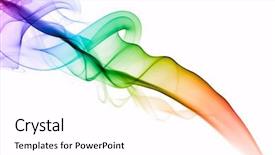  Presentation with smoke - Slides featuring abstract rainbow - colored smoke isolated on white background and a white colored foreground