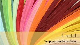  Presentation with rainbow wave - Cool new presentation design with abstract-rainbow-color-strip-wave backdrop and a yellow colored foreground