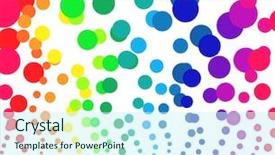  Presentation with circle - Amazing slide set having abstract red orange twirls - background of rainbow circle backdrop and a cool aqua colored foreground