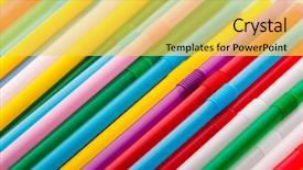  Presentation with colorful - PPT theme with abstract red orange twists - colorful drinking straws background and a  colored foreground