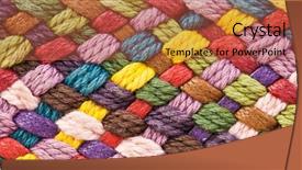  Presentation with yarns - Theme consisting of abstract red orange twists - image of braided multi colored background and a red colored foreground