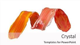  Presentation with paint - Beautiful slide set featuring abstract red orange twists - twisted smear of paint isolated backdrop and a white colored foreground