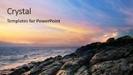  Presentation with beautiful nature - Presentation theme having abstract rock background - beautiful seascape composition of nature background and a light blue colored foreground