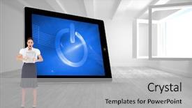  Presentation with news - Theme consisting of abstract screen in room background and a  colored foreground