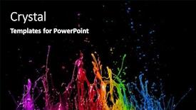  Presentation with black liquid - Presentation theme having abstract-sculptures-of-colorful-splashes background and a black colored foreground