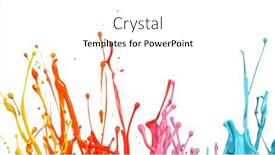  Presentation with paint - PPT theme consisting of abstract-sculptures-of-colorful-splashes background and a white colored foreground