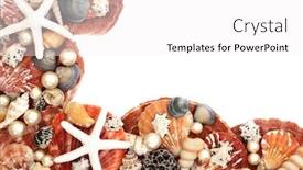  Presentation with pearls - Beautiful slides featuring abstract-seashell-background-composition backdrop and a white colored foreground