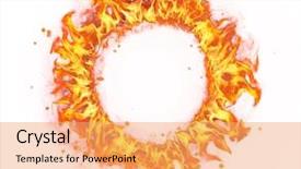  Presentation with shape - PPT layouts enhanced with abstract shape of fire circle background and a yellow colored foreground