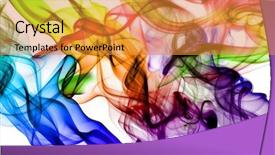  Presentation with smoke - Amazing theme having abstract shapes - colored smoke isolated backdrop and a gold colored foreground