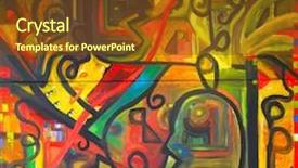  Presentation with canvas - Beautiful presentation featuring abstract shapes - image of a original oil backdrop and a tawny brown colored foreground