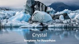  Presentation with iceland - PPT theme enhanced with abstract-shapes-of-blue-icebergs background and a ocean colored foreground