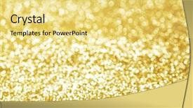  Presentation with abstract gold - PPT theme featuring abstract shining glitters gold holiday background and a yellow colored foreground
