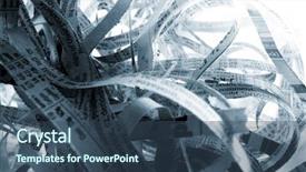  Presentation with recycling paper - Presentation theme consisting of abstract shredded paper background background and a ocean colored foreground