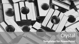  Presentation with silver abstract - Beautiful presentation theme featuring abstract silver black line - slide screw nuts heap closeup backdrop and a gray colored foreground